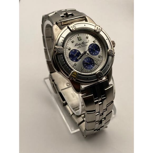 Eddie Bauer Men's Quartz Watch 39mm - New Battery - LG 3 Eye - Multifunction - Picture 3 of 8